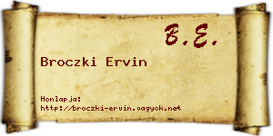 Broczki Ervin névjegykártya